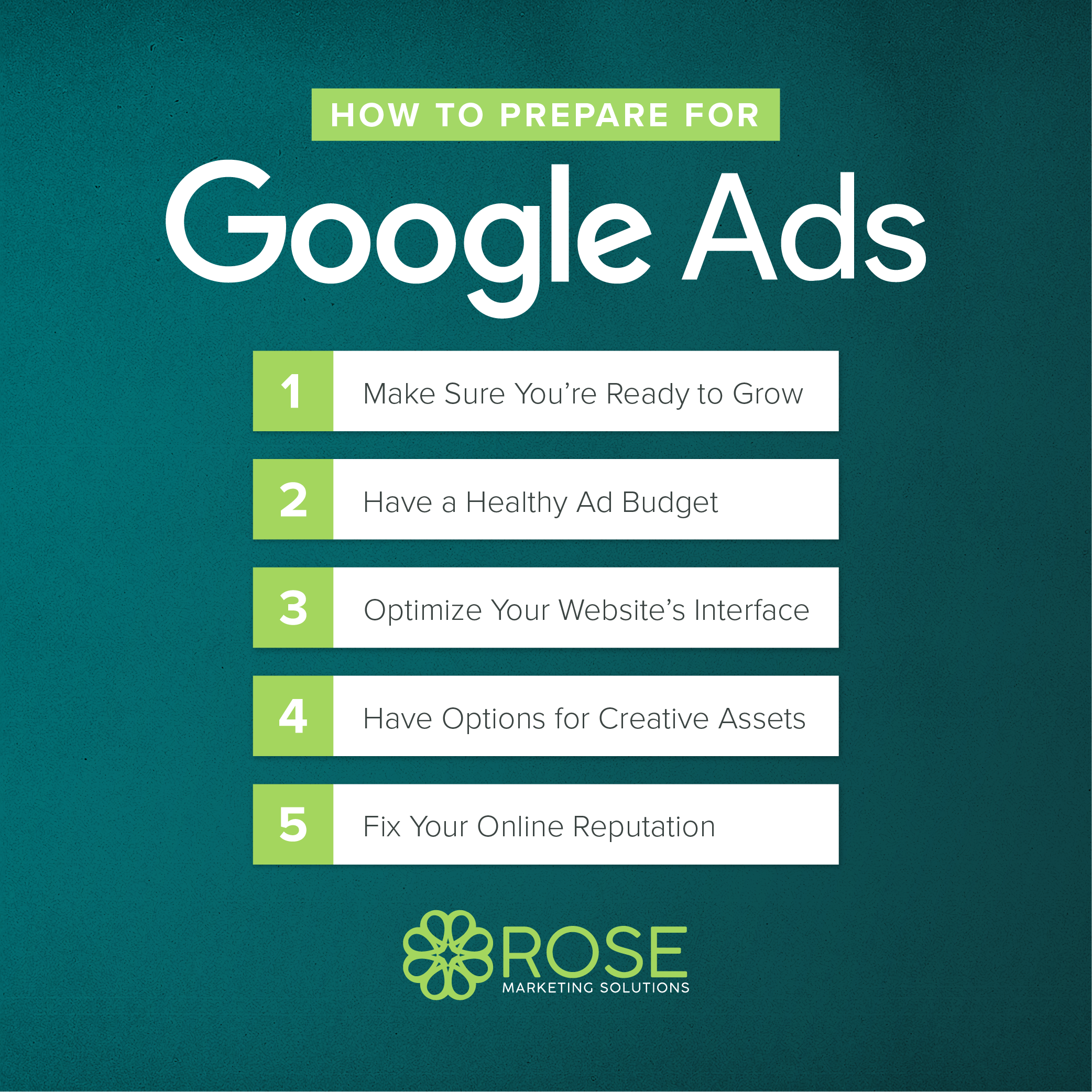 Infographic: Google Ads Checklist: 5 Things to Do Before You Start 