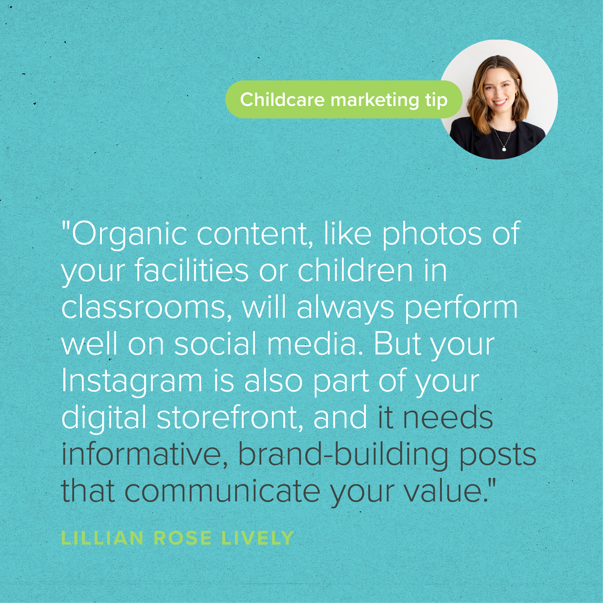 Quote Card: How to Rebrand Your Child Care Center’s Instagram