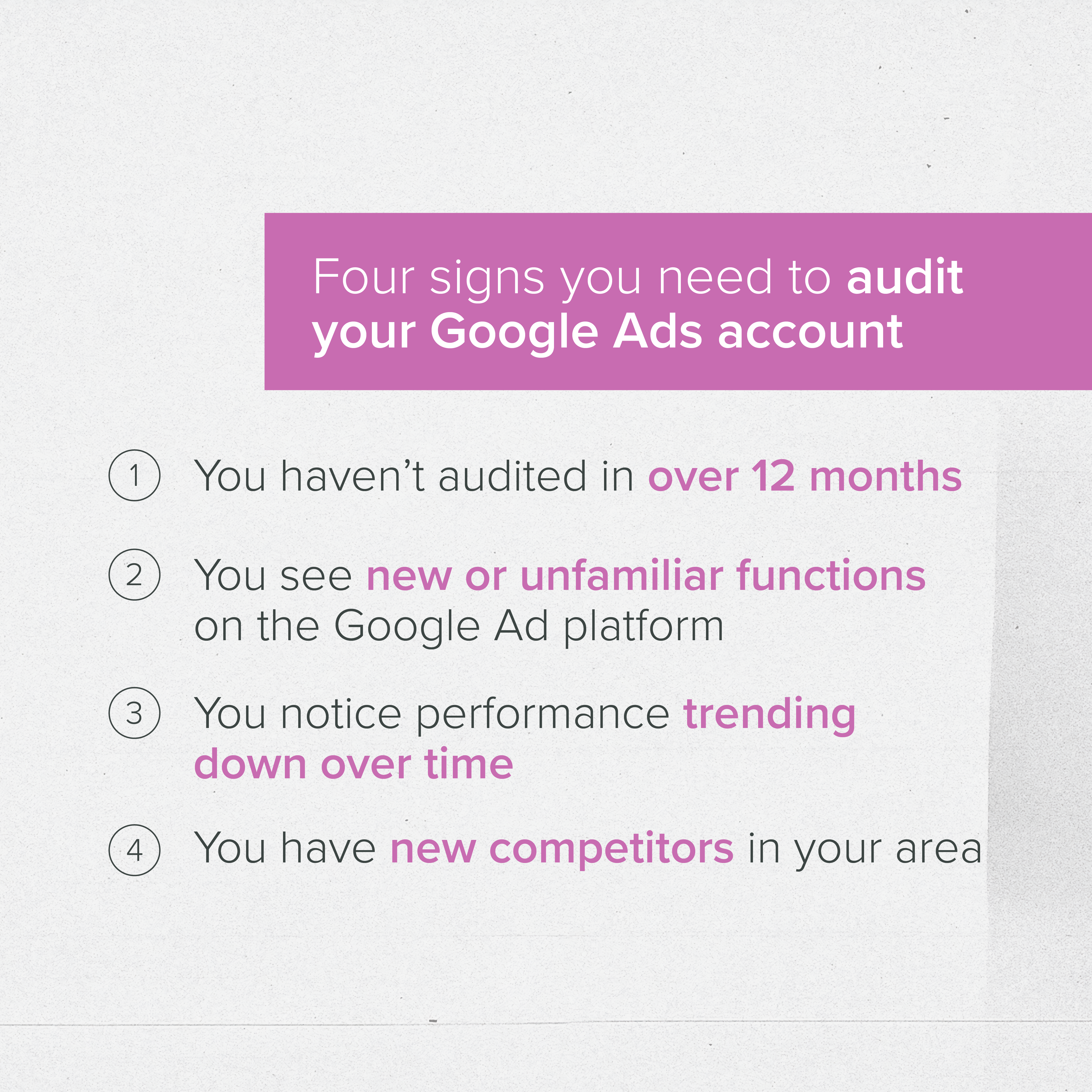 Infographic: 4 Signs You Need to Audit Your Google Ads