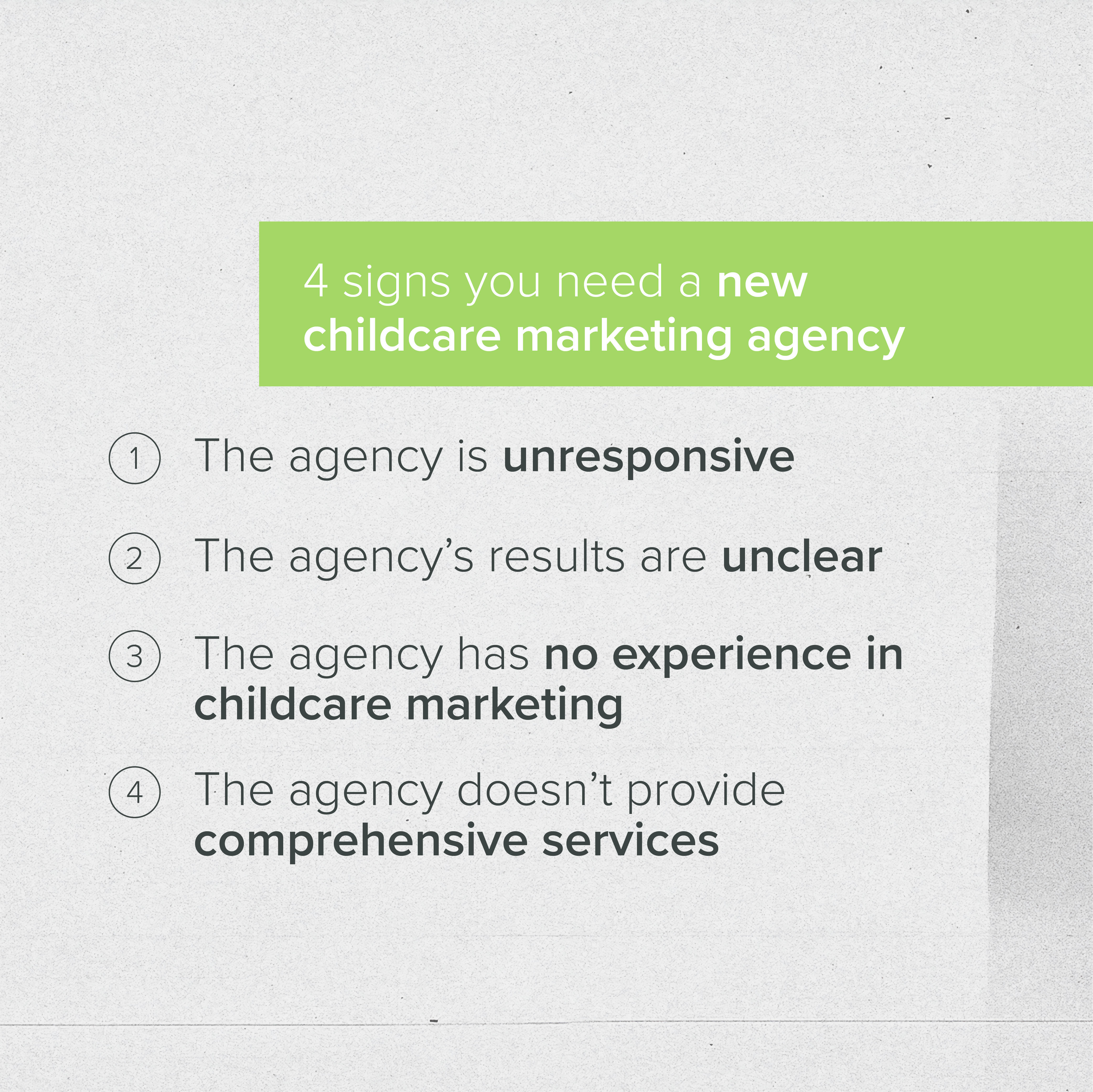 Infographic: 4 Signs You Need a New Childcare Marketing Agency