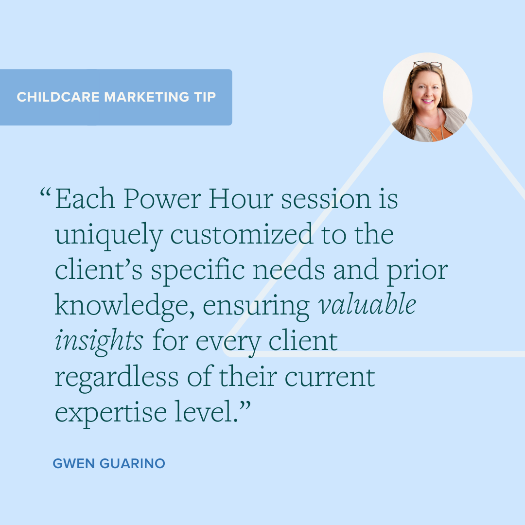 "Each Power Hour session is uniquely customized to the client’s specific needs and prior knowledge, ensuring valuable insights for every client, regardless of their current expertise level." — Gwen Guarino, Head of Search Advertising at Rose Marketing Solutions